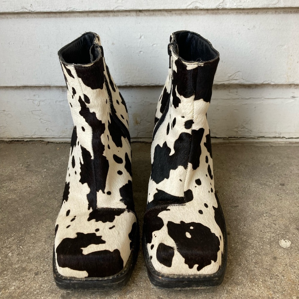 Cowhide Ankle Boots